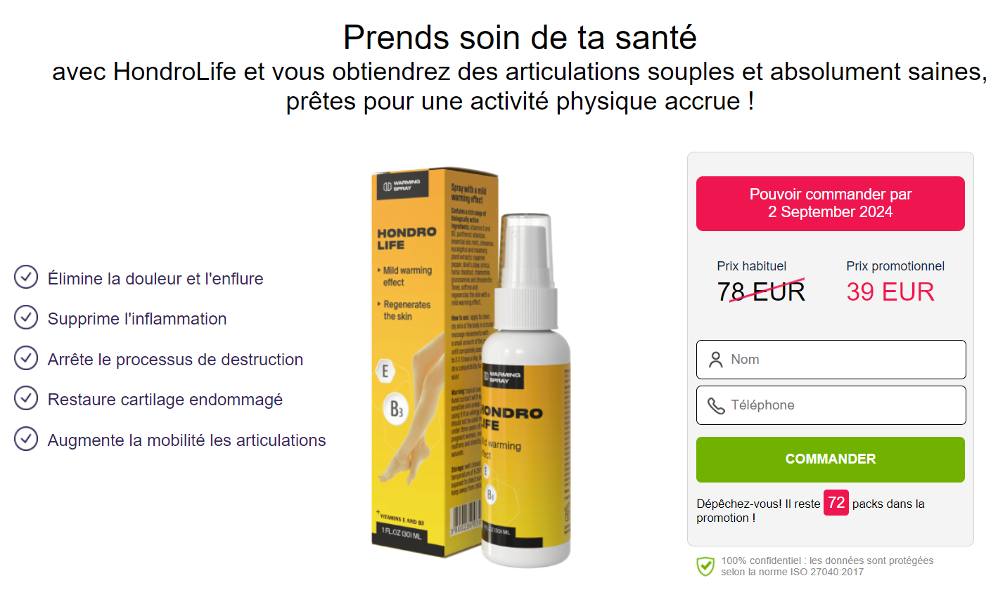 Hondrolife Spray Avis Forum – Composition, Prix en Pharmacie & Acheter!